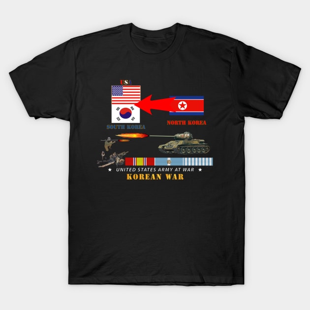 Korean War - USA - South Korean Vs North Korea T-Shirt by twix123844